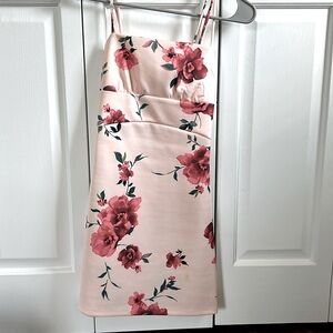 pink floral homecoming dress